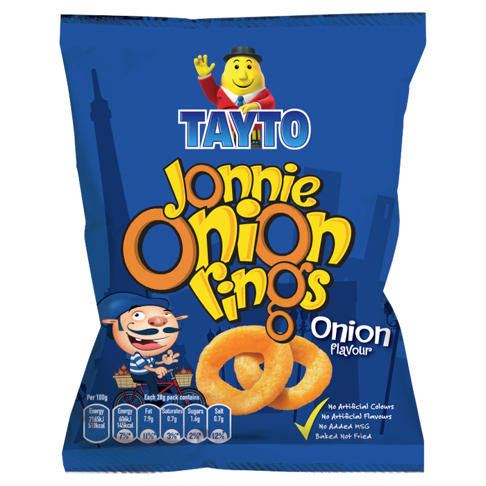 Half Box Of Tayto Jonnie Onion Rings | Box of 25 Packets (28g)