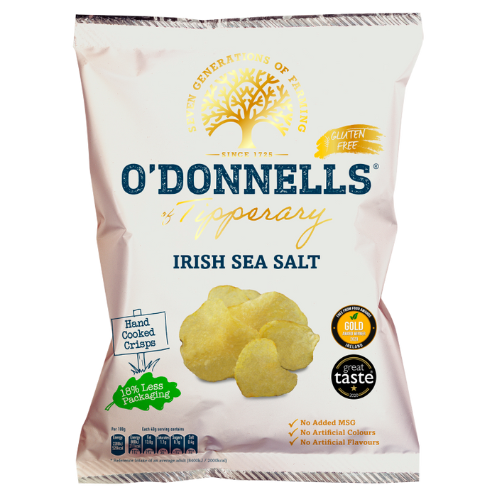 O'Donnells Irish Sea Salt | Box of 12 Large Packets (125g)