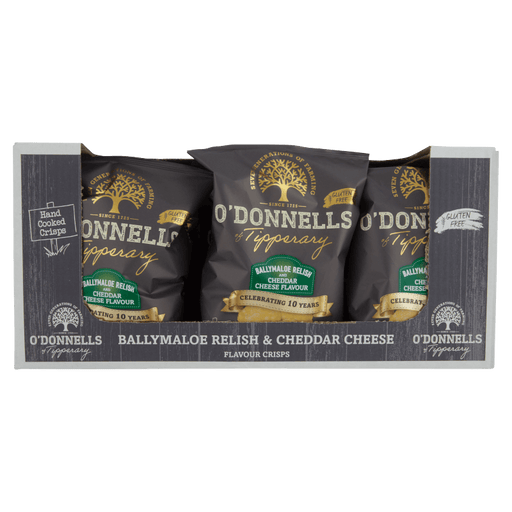 O'Donnells Ballymaloe Relish and Cheddar Cheese | Box of 12 Packets (125g) - NetCrisps