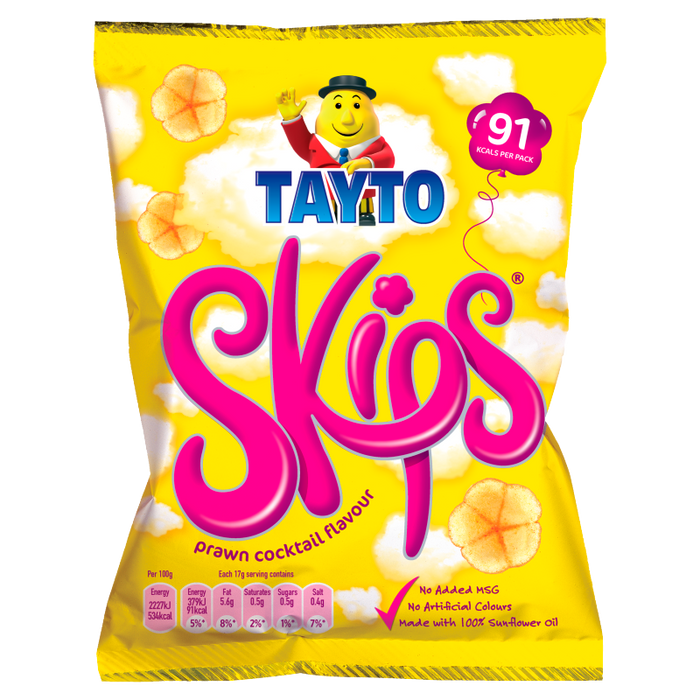 Tayto Skips Prawn Cocktail | Box of 48 Packets (17g)