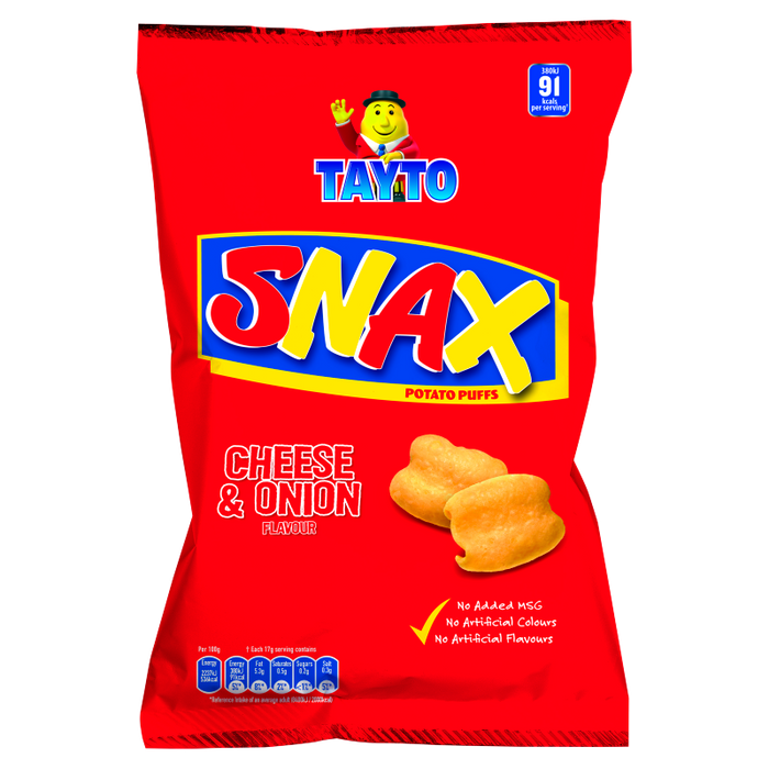 Tayto Snax Sharing Bag | Box of 12 Large Bags (90g)