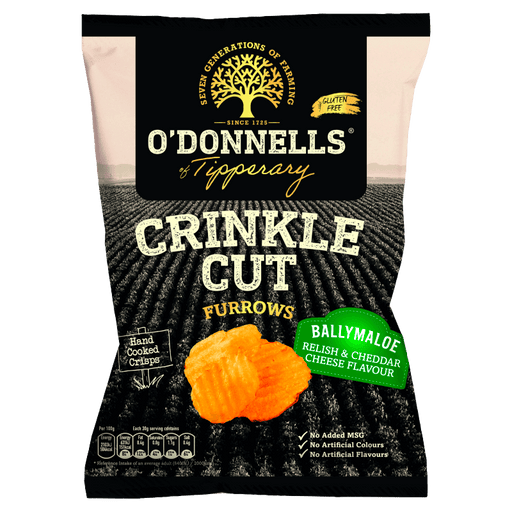 O'Donnells Crinkle Cut Ballymaloe Box of 12 Share Bags - NetCrisps