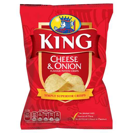 Box of King Cheese and Onion | Box of 50 Packets (35g) - NetCrisps