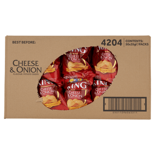 Box of King Cheese and Onion | Box of 50 Packets (35g) - NetCrisps