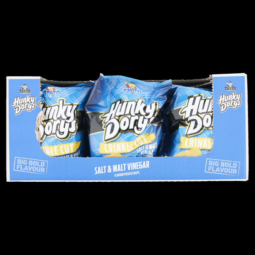 Hunky Dory Salt and Vinegar | Box of 12 Large Sharing Bags (130g) - NetCrisps