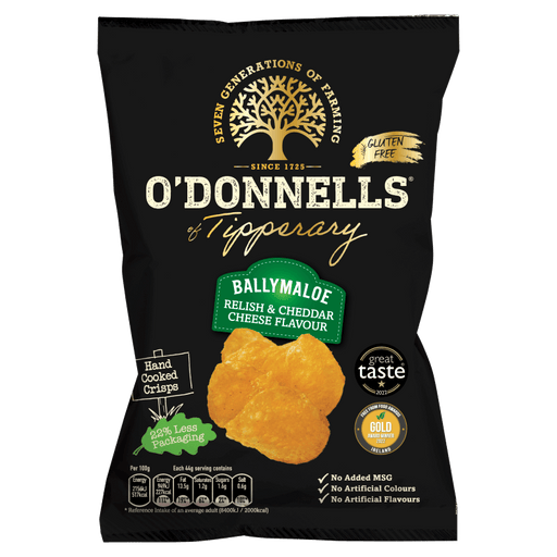 Box of O'Donnells Ballymaloe Relish and Cheddar Cheese | Box of 32 Packets (44g) - NetCrisps