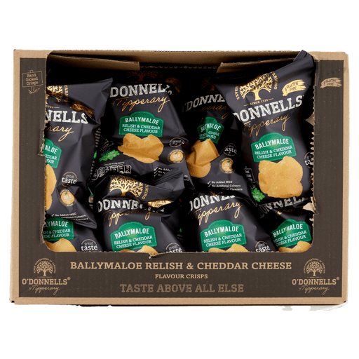 Box of O'Donnells Ballymaloe Relish and Cheddar Cheese | Box of 32 Packets (44g) - NetCrisps