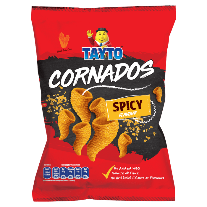 Tayto Spicy Flavour Cornados 35g Box of 50