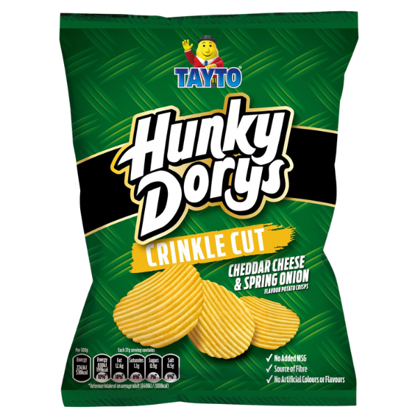 Half Box Of Hunky Dory Cheese and Onion | Box of 25 Packets (37g)
