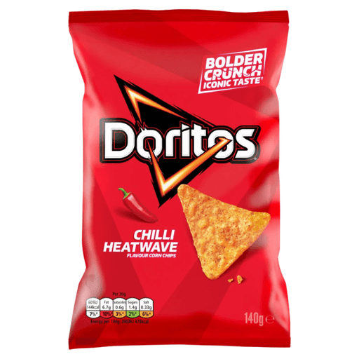 A Large Box Of Doritos Chilli Heatwave | Box of 12 Large Sharing Bags (140g) - NetCrisps