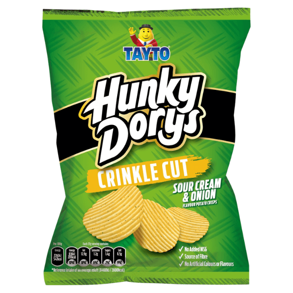Hunky Dory Sour Cream & Onion | Box of 50 x 37g - NetCrisps