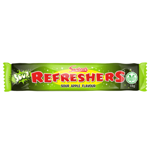 Swizzels Refreshers Sour Apple Flavour Chew Bar 10 x 18g - NetCrisps
