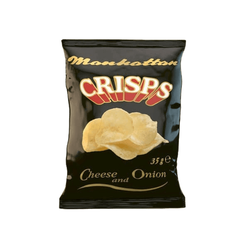 Manhattan Cheese & Onion Crisps | Box of 48 Packets (35g) - NetCrisps