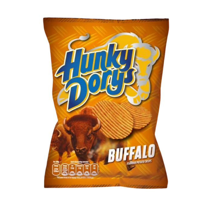 Hunky Dory Buffalo Large Bags | Box of 12 Large Sharing Bags (135g) - Crisps
