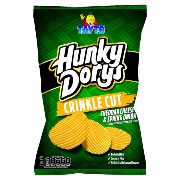 Hunky Dorys Cheddar Cheese & Spring Onion | Box of 12 Packets (135g) - Crisps