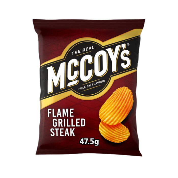 McCoys Ridge Cut Flame Grilled Steak | Box of 36 Packets (45g) - Crisps
