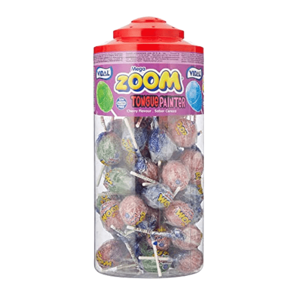 Vidal Mega Sour Bubblegum Lollies | 50 Count - NetCrisps