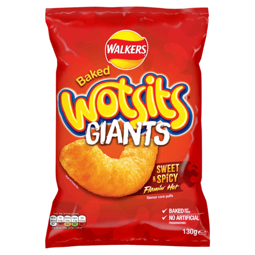 Walkers Baked Wotsits Giants Sweet & Spicy Flamin' Hot | Box of 9 (130g) - NetCrisps