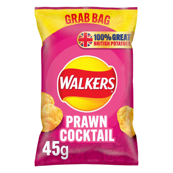 Walkers Prawn Cocktail | Box of 32 Packets (45g) - Crisps