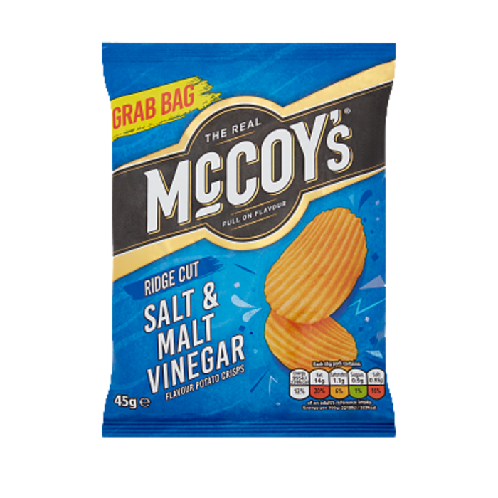 McCoys Ridge Cut Salt and Vinegar | Box of 36 Packets (45g)