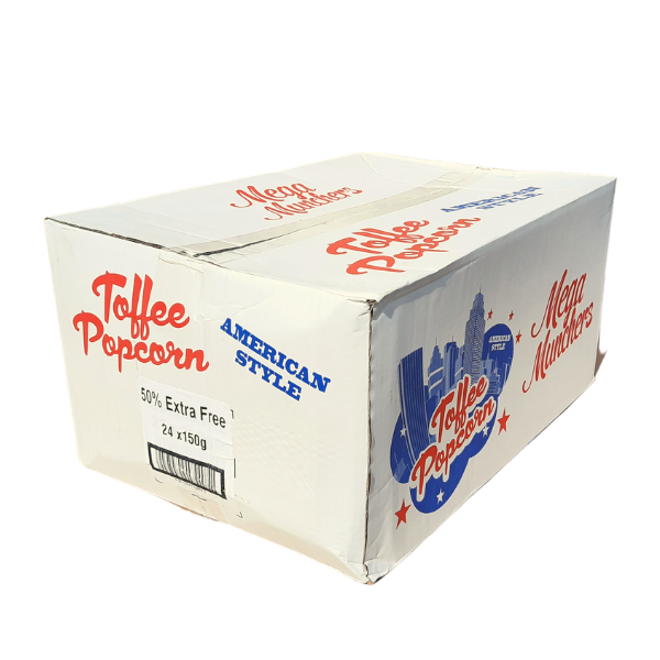 Mega Munchers Toffee Popcorn | Box of 24 Packets (150g) - NetCrisps