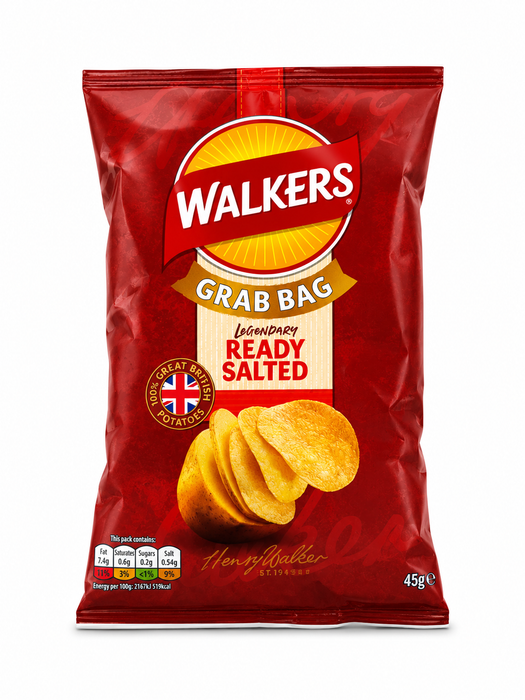 Walkers Ready Salted | Box of 32 Packets (45g) | Netcrisps