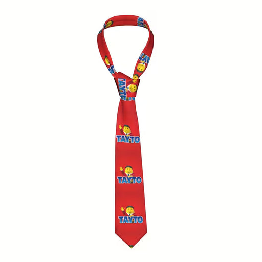 Men's Red Necktie with "TAYTO" Design - NetCrisps