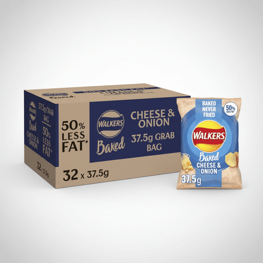 32 Packets Walkers Baked Cheese & Onion - 37.5g - NetCrisps