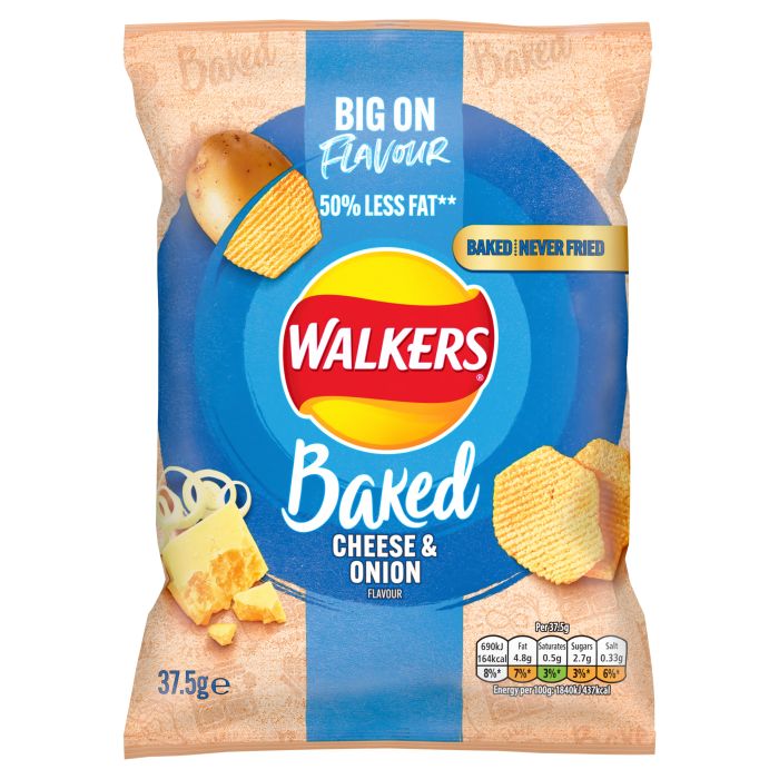 32 Packets Walkers Baked Cheese & Onion - 37.5g - NetCrisps