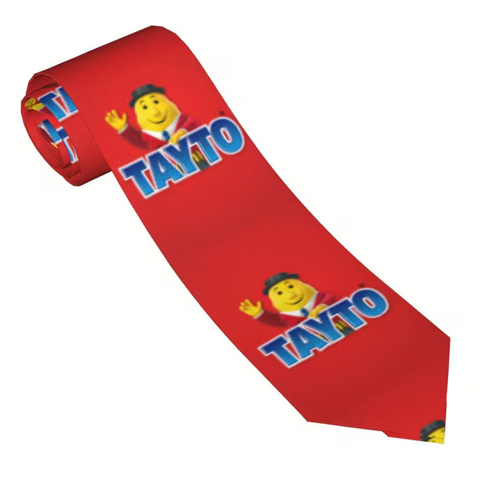 Men's Red Necktie with "TAYTO" Design - NetCrisps