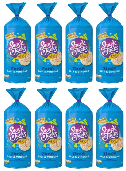 Snack A Jacks Salt & Vinegar Jumbo Rice Cakes, 8 x 117g