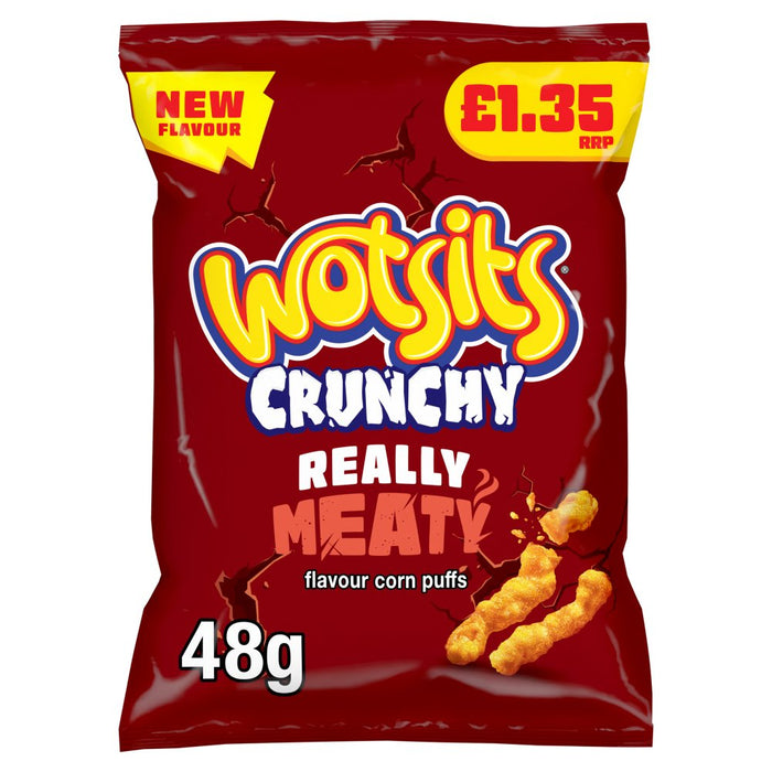 Walkers Wotsits Crunchy Really Meaty Corn Puffs 48g