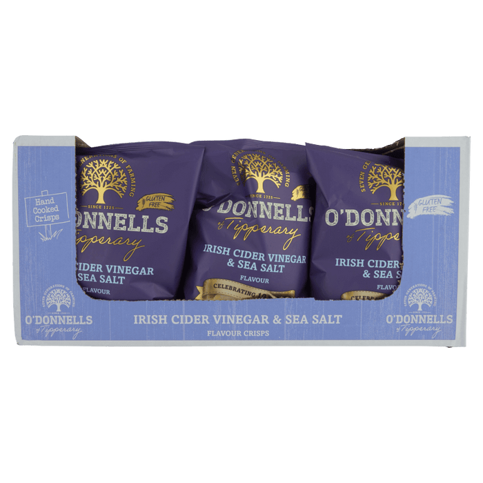 Box of O'Donnells Irish Cider Vinegar & Sea Salt | Box of 12 Packets (125g)