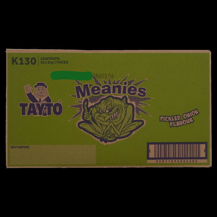 Tayto Mega Meanies Pickled Onion Crisps | Box of 50 Packets (35g) | Irish Crisps | Netcrisps