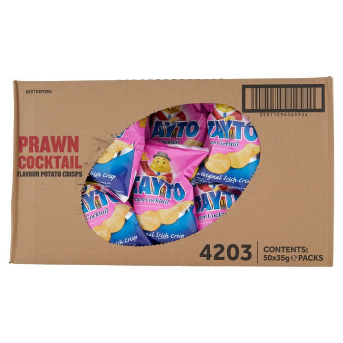 Box of Tayto Prawn Cocktail | Box of 50 Packets (35g)