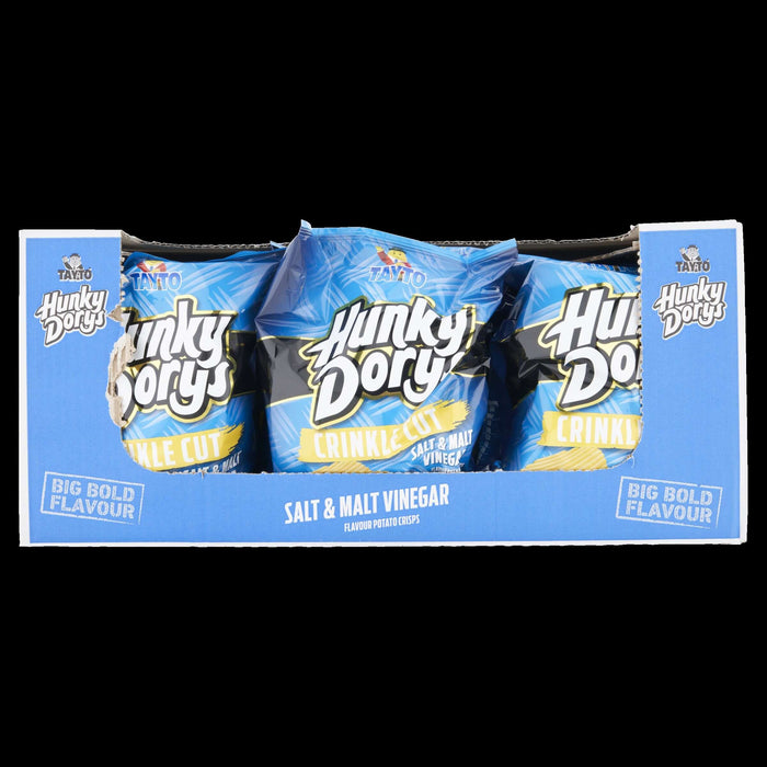 Hunky Dory Salt and Vinegar | Box of 12 Large Sharing Bags (130g)