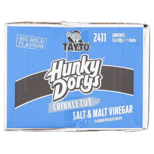 Hunky Dory Salt and Vinegar | Box of 12 Large Sharing Bags (130g) - NetCrisps