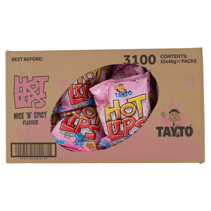 Tayto Hot Lips | Box of 32 Packets (40g)