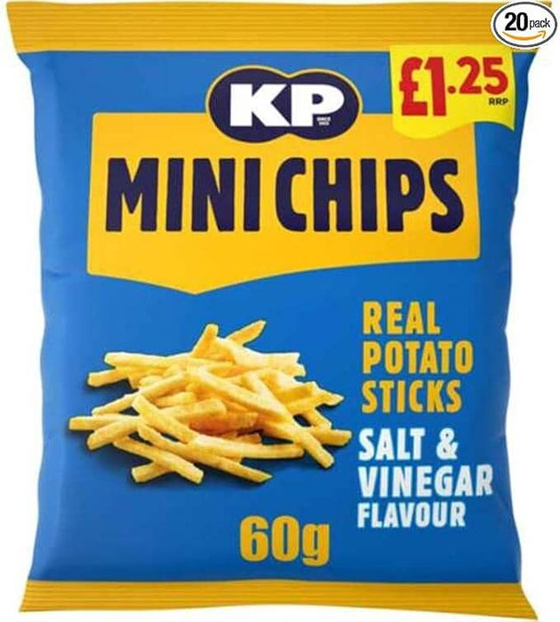 KP Mini Chips Salt & Vinegar Flavour | Box of 20 Packets (60g)