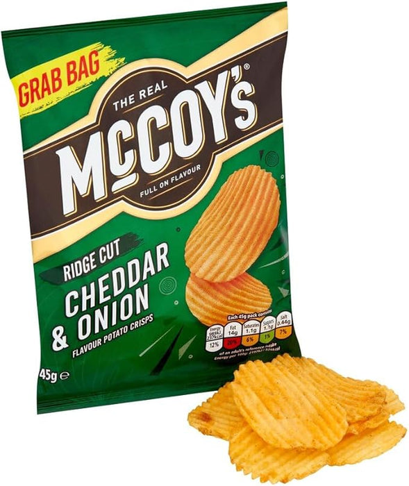 McCoy's Cheddar & Onion Crisps 36 x 45g - NetCrisps