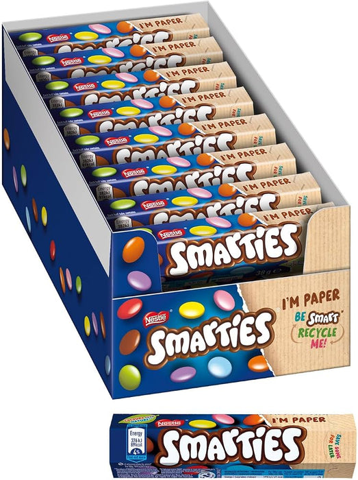 Smarties Chocolate Tubes – Display Box of 24 x 38g