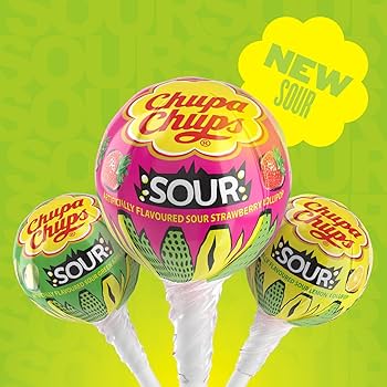 Chupa Chups Sour Lollipops | 120 Pack | Sour Strawberry, Lemon & Apple | Netcrisps