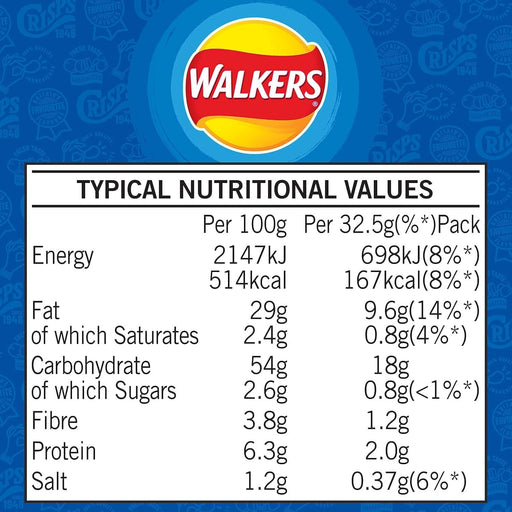 Box of Walkers Cheese and Onion | Box of 32 Packets (45g) proper shop size - NetCrisps