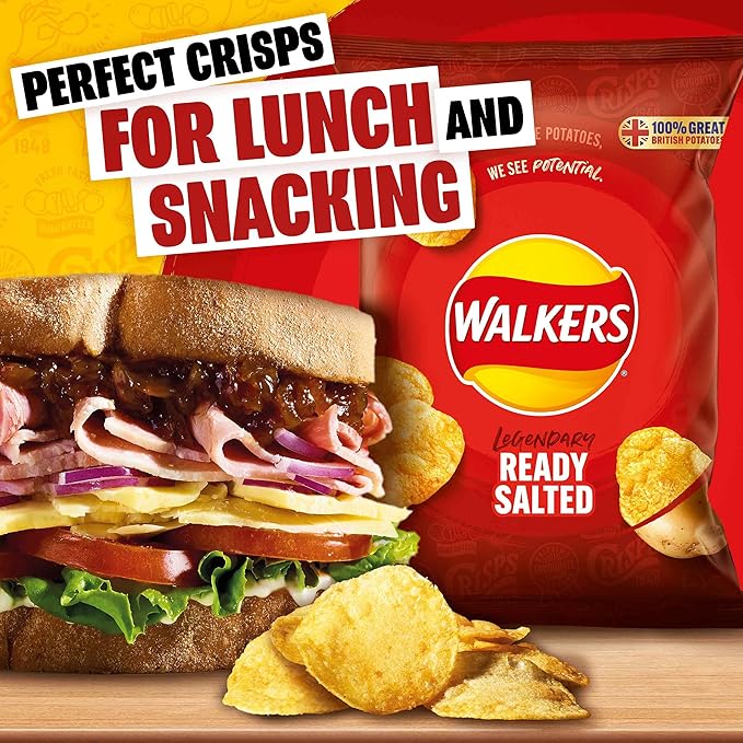 Walkers Ready Salted | Box of 32 Packets (32.5g)
