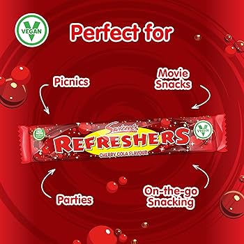 Swizzels Refreshers Cherry Cola Chew Bars – Bulk Box 60 x 18g