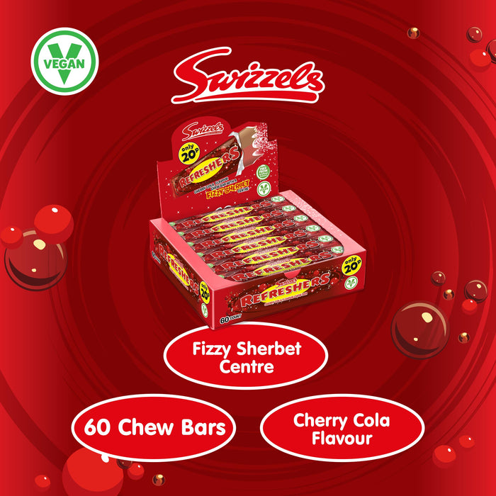 Swizzels Refreshers Cherry Cola Chew Bars – Bulk Box 60 x 18g