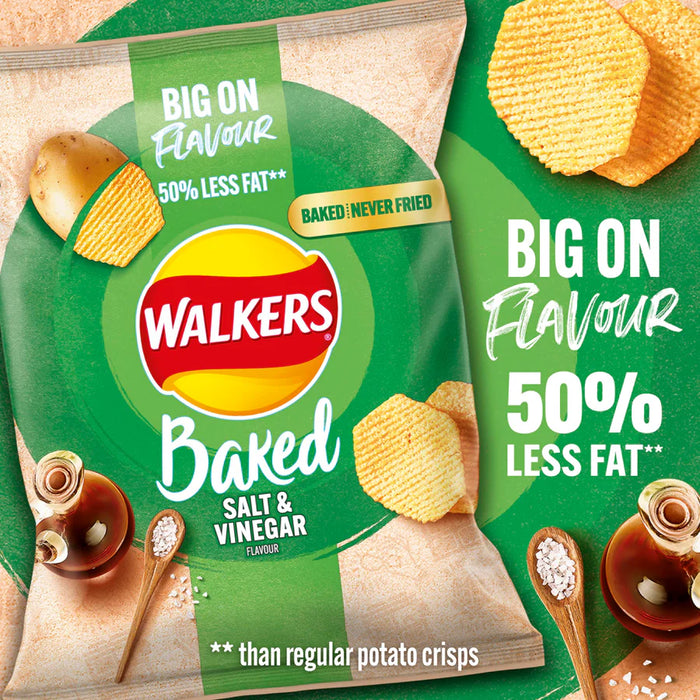 Walkers Baked Salt & Vinegar Crisps | 32 x 37.5g