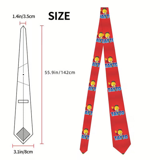 Men's Red Necktie with "TAYTO" Design - NetCrisps