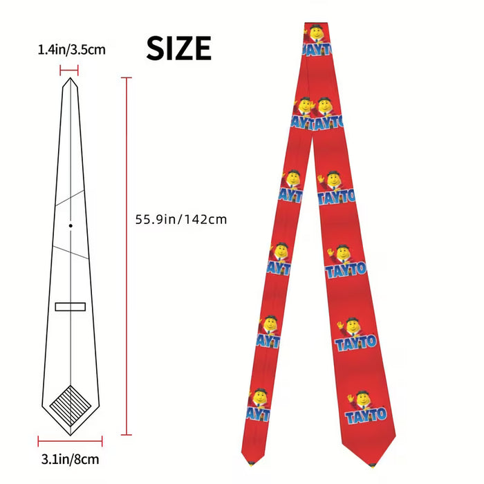 Men's Red Necktie with "TAYTO" Design - NetCrisps
