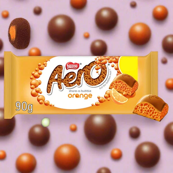 Aero Orange Chocolate Sharing Bars 90g | Box of 15